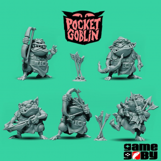 Resin Pocket Goblins Archer Miniature, 28mm DnD Mini, Unpainted RPG Figure