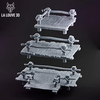 3D Printed Swamp Bridges – Resin Terrain, 28mm Tabletop Scenery (Unpainted)