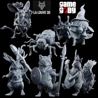 Through the Swamp Collection - Adventurer Animal Miniatures – 32mm Resin RPG Miniatures, Unpainted