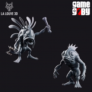 Through the Swamp — Swamp Monster Duo 32mm Scale (Unpainted Resin)