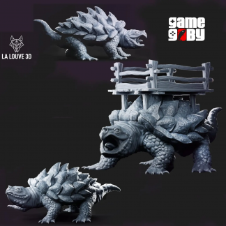 Through the Swamp - Swamp Turtle Guardians Mini Set - 32mm & Large Scale Fantasy Minis (Unpainted)