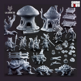Through the Swamp Core Set – 3D Printed DnD Terrain & Miniatures - 32mm Fantasy Tabletop Set Unpainted