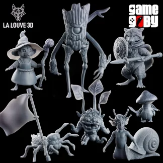 Through the Swamp Collection - Animal Adventurers & Monsters Resin Mini Set – 32mm Resin RPG Miniatures, Unpainted