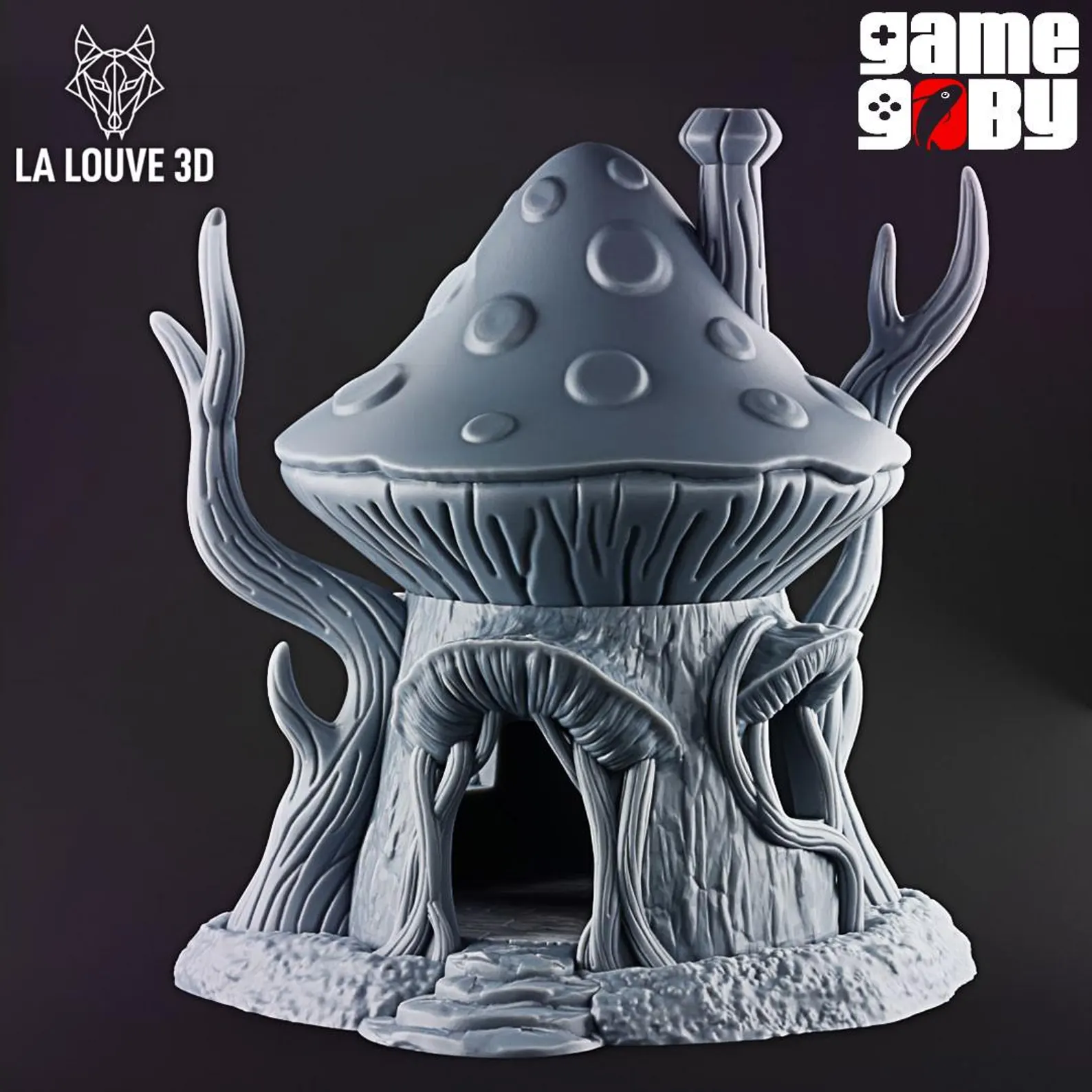 Through the Swamp — Fantasy Mushroom House Terrain – LED Tea-Light Ready (Unpainted) - Image 3