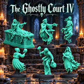 The Ghostly Court: Six Sinister Ghosts | Unpainted DnD & Fantasy Resin Miniatures