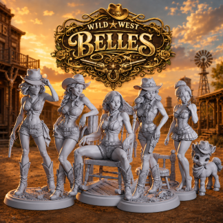 Wild West Belles Resin Cowgirl Miniatures 32mm 50mm 75mm DND RPG Pinup Figures